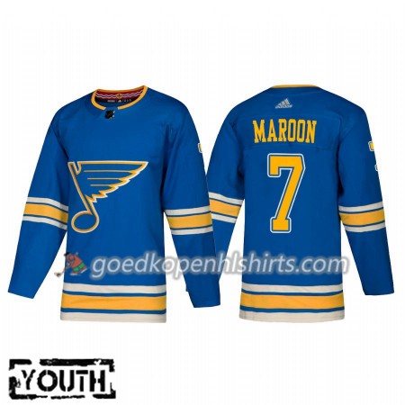St. Louis Blues Patrick Maroon 7 Adidas 2018-2019 Alternate Authentic Shirt - Kinderen